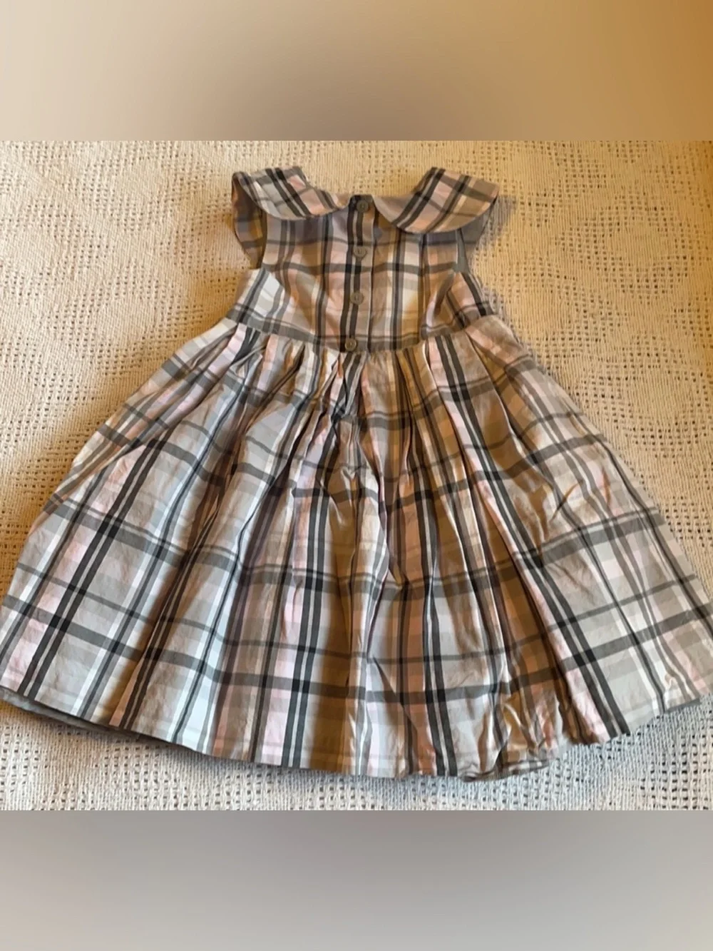 Vintage Gymboree Plaid Holiday Dress Tulle Lined Toddler Girl 100% Cotton Poplin